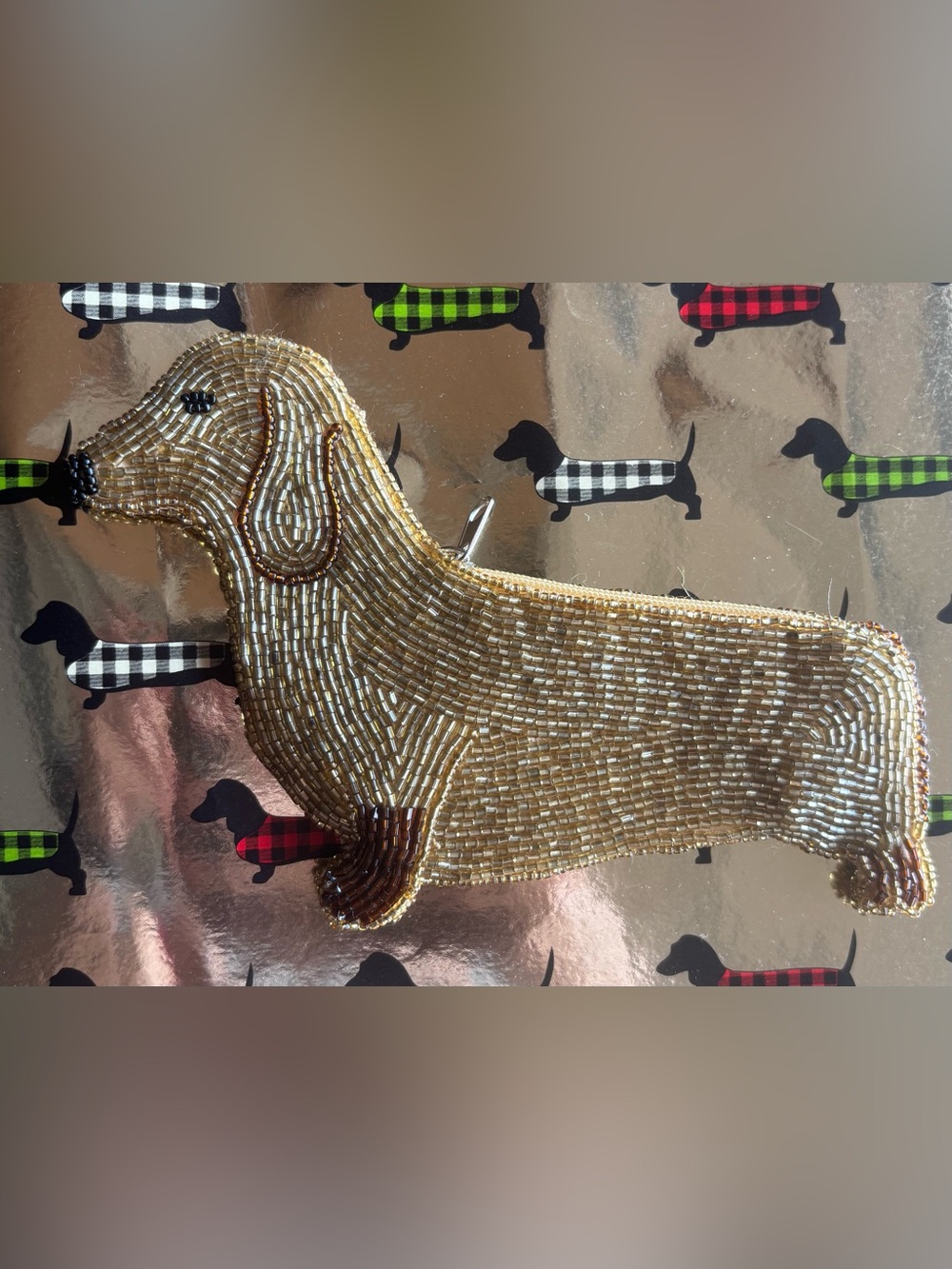 Vintage Beaded Dachshund Coin Purse - Picture 4 of 6